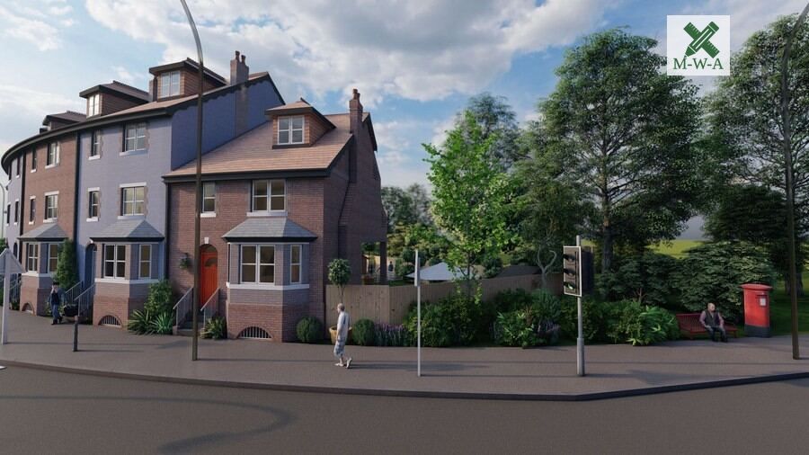 Street-level render of the George Street terrace in Caversham